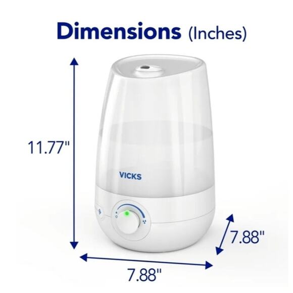 Vicks Filter Free Cool Mist Humidifier, White, VUL545/ New In Box - Picture 3 of 14